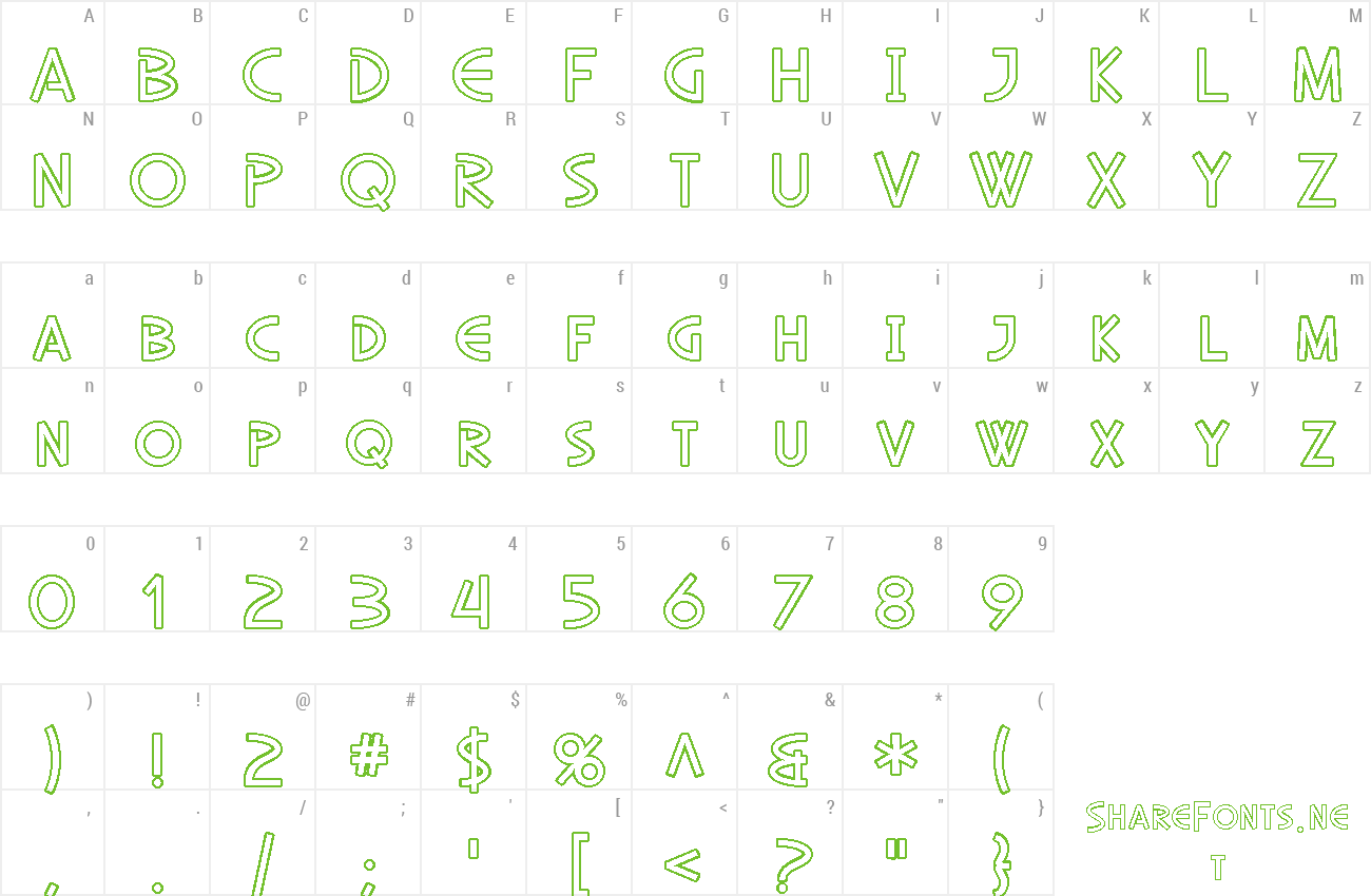 Font SF Diego Sans Outline preview